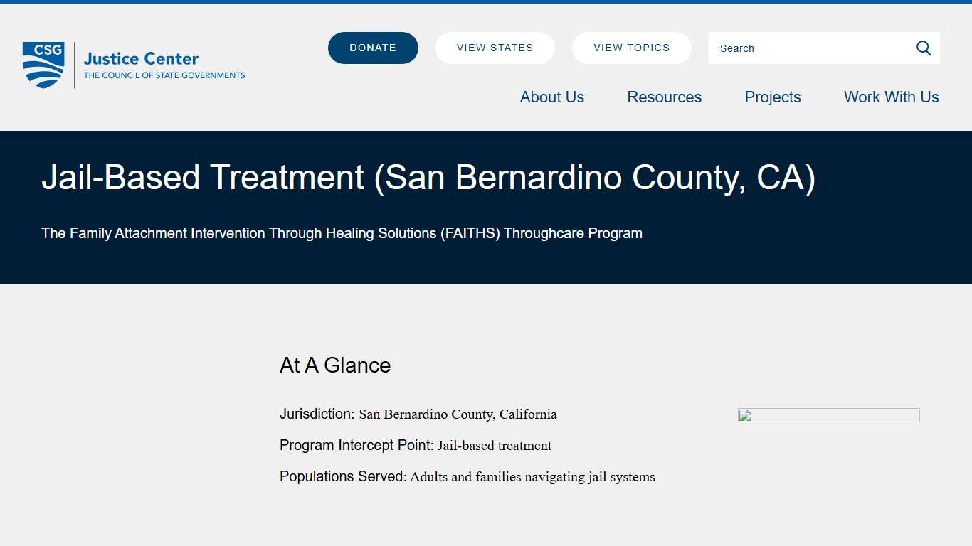 Jail-Based Treatment (San Bernardino County, CA) - CSG Justice Center